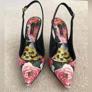 Dolce & Gabbana floral sling back heels